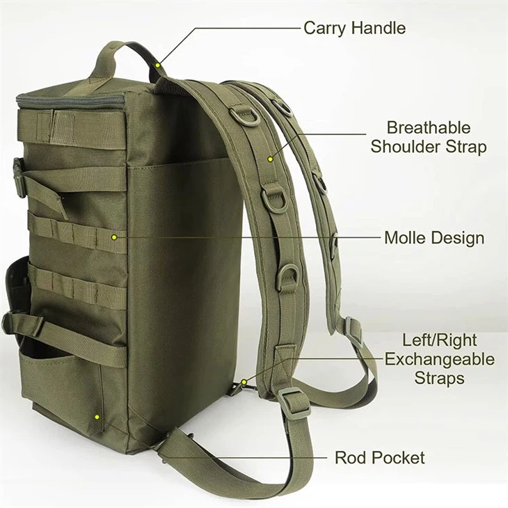 Commercial Sustainable Canvas Fishing Backpack Bags for USA Market Manufacturer